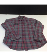 Eddie Bauer Mens Long Sleeve Plaid Cotton Button Front Shirt Size L  Red... - £13.57 GBP