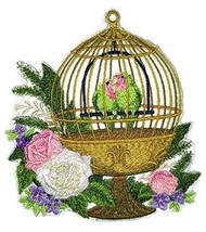 Nature Weaved in Threads, Amazing Birds Kingdom [Lovebirds with Cage ] [Custom a - £17.12 GBP