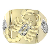 CZ Accent Scorpio Mens Ring 14k Two Tone Gold - £777.80 GBP