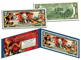 Chinese LANTERN FESTIVAL Colorized $2 Bill US Legal Tender Currency Luck... - €11,42 EUR