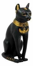 Black And Gold Bastet Cat Statue Ubasti Egyptian Goddess Of Protection &amp; Home - £22.44 GBP