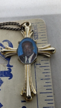 Vintage 60s Martin Luther King Mlk Lucite Bubble Cross Necklace - £15.82 GBP