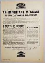 1952 Print Ad Ford Tractor & Dearborn Motors Corp Birmingham,MI Announcement - £10.04 GBP