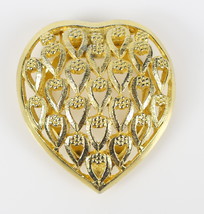 Vintage Gold Tone Ornate CELEBRITY Heart Money Scarf Clip Signed Costume Jewelry - $20.73