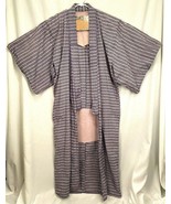 Vintage Japanese Oriental Kimono Jacket Robe Tapestry Blue-59&quot; Long - €73,61 EUR