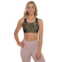 New Women&#39;s XS-2XL Padded Sports Bra Animal Print Brown Removable Pads U... - $32.99