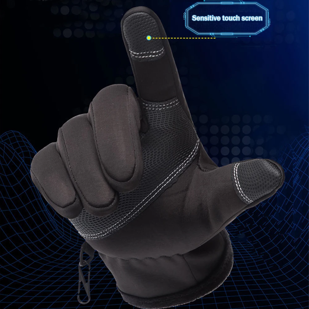 Men Cycling Gloves Waterproof Motorcycle Gloves Thermal Touch Screen Windproof - £11.19 GBP