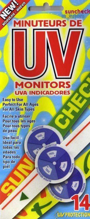 Sun Check Waterproof UV Monitor Indicator Wristbands