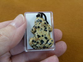 (anv-frog-7) spotted Jasper Frog gemstone carving Pendant NECKLACE amphi... - $12.99