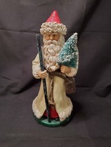 Department 56 Santa Holding Tree Bag &amp; Stick Statue Figure for Mantle Ta... - $23.75