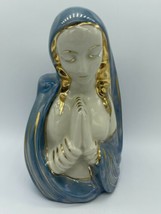 Vintage Keystone Mother Mary Flower Vase 22 KT Gold Trim Figurine Statue  - $24.00