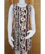 Hawaiian Flavor Tapa Cloth Print Dress Womens S Brown Handmade Sleeveles... - $27.82