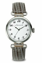 NEW Jeanneret 14057 Women&#39;s Theodora Collection Grey Leather Silver Casual Watch - £13.38 GBP