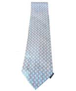 Daniel De Fasson Mens Powder Blue Geometric Diamond Print Silk Necktie Tie - £7.76 GBP