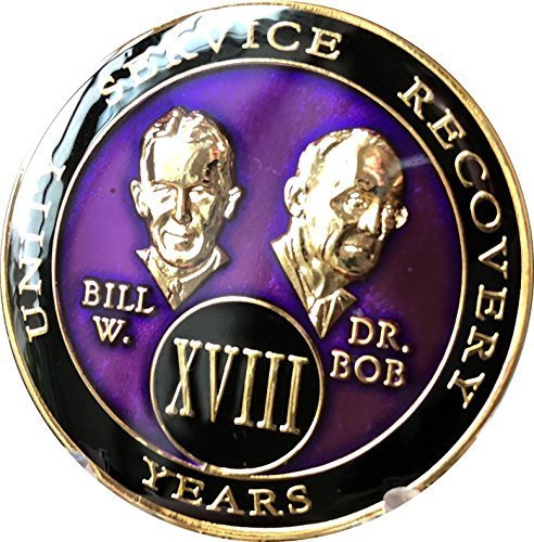 28 year AA Medallion Purple Tri-Plate Founders Bill & Bob Chip XVIII