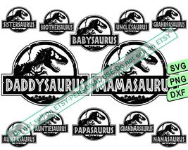 Familysaurus Svg, Mamasaurus Family Black Svg, Papasaurus Svg, Jurasskic... - £2.18 GBP
