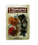 Vintage Cookie Cutters Thanksgiving Theme Turkey Pilgrim Pumpkin In Package - €12,81 EUR
