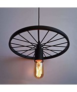 Ceiling Black Lamp Hanging Retro Wheel Industrial Steampunk Interior Fix... - $250.38 CAD
