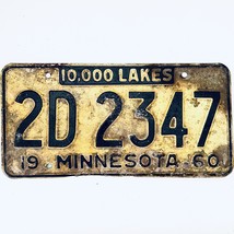 1960 United States Minnesota Lakes Passenger License Plate 2D 2347 - €12,89 EUR