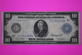 1914 $10 Ten Dollars Minneapolis Federal Reserve Note FR 939 Authentic B... - $114.99