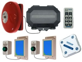 Twin Doorbell Wireless Commercial Loud Entry Bell &amp; Additional Chime Rec... - £398.85 GBP