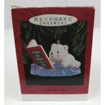 Vintage 1993 Hallmark Keepsake Ornament Across The Miles Baby Polar Bear Reading - £5.41 GBP