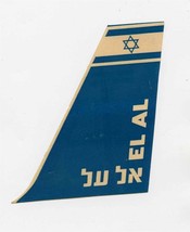 El Al Israeli Airlines Peel Off Luggage Sticker Hebrew &amp; English  - $17.82