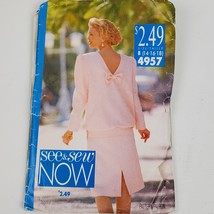 Vintage See &amp; Sew Now 4957 Casual Career Shirt Skirt Sewing Pattern 14 1... - $8.06