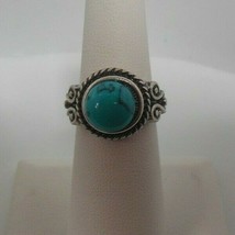 Stamped S925 Faux Turquoise Cabochon Ring Size 6.25 - £14.99 GBP