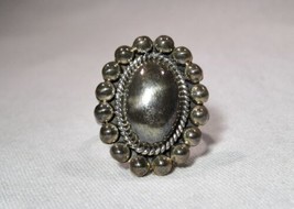 Huge Vintage CII 925 Sterling Silver Concho Style Ring Size 11 K1205 - $48.51