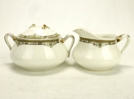 Porcelain Cream Pitcher &amp; Sugar Bowl Set, Vintage Johnson Brothers China JB30 - £23.83 GBP