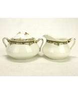 Porcelain Cream Pitcher &amp; Sugar Bowl Set, Vintage Johnson Brothers China... - $40.14 CAD