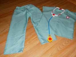 Size Small 4-6 Medic Costume Scrubs Doctor Nurse Vet Top Pants Stethoscope EUC - £19.23 GBP