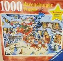 Santa&#39;s Flying Visit NEW Ravensburger Puzzle, Limited Christmas Ed., 1000 Pieces - £73.86 GBP