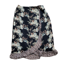 Requirements Pull On Classy Long Skirt ~ Sz 14 ~ Black &amp; Brown ~ Floral  - £13.38 GBP