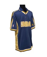 Vintage 90s NBA Majestic Blue Gold Warm Up Jersey Shirt Size Medium - £33.82 GBP