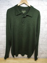 eddie bauer sweater mens XL fine Italian merino wool green pullover - £21.07 GBP
