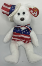 2003 Ty Beanie Baby &quot;Sam&quot; Retired USA Patriotic Teddy Bear BB23 - £7.82 GBP