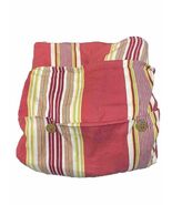 Pottery Barn NEWPORT STRIPE King Raspberry Pink Lime Duvet Only Heavy Co... - $74.99