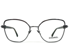 Chanel Eyeglasses Frames 2212 c.108 Palladium Gray Cat Eye Brown Arms 53... - $346.49