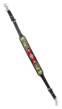 Western Cactus Floral Tooled Leather Beaded Wither Breast Collar Strap 1... - $26.72