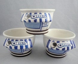 Oreo Ice Cream Shoppe Sundae Bowls Houston Harvest Kraft Foods set of 3 Ceramic - £15.36 GBP