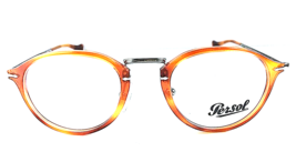 New Persol 3046-V 96 49mm Rx Round Brown Men&#39;s Eyeglasses Frame Italy - £263.17 GBP