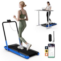 3-in-1 3HP Folding Treadmill with Smart Apps Remote Control and Speakers... - $478.49