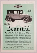 1927 Print Ad Chevrolet Cars The Most Beautiful Coach Chevy Detroit,Michigan - £15.55 GBP