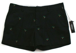 Jones New York Black Embroidered Palm Tree Cotton Stretch Shorts Women&#39;s NWT - £31.28 GBP