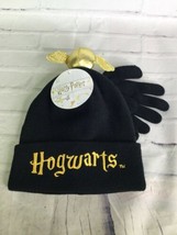 Harry Potter Hogwarts Knit Cuff Youth Kids Beanie Hat Cap With Gloves Se... - £16.25 GBP