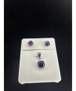 925 Sterling Silver Amethyst Earrings And Pendant Set￼ - €42,53 EUR