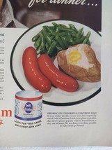 Life Magazine Print Ad 1943 Swift&#39;s Premium Tender Frankfurts 14&quot; x 10.5&quot; - $11.88