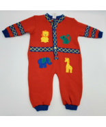 Starting Out 6/9 M Red Animal Zoo Sweater One Piece Baby Monkey Lion Gir... - £10.06 GBP